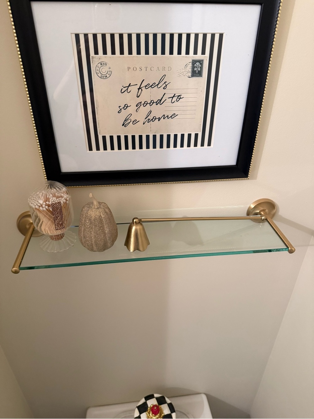 Gold Glass Wall Shelf for Bathroom - Modern Home Bath